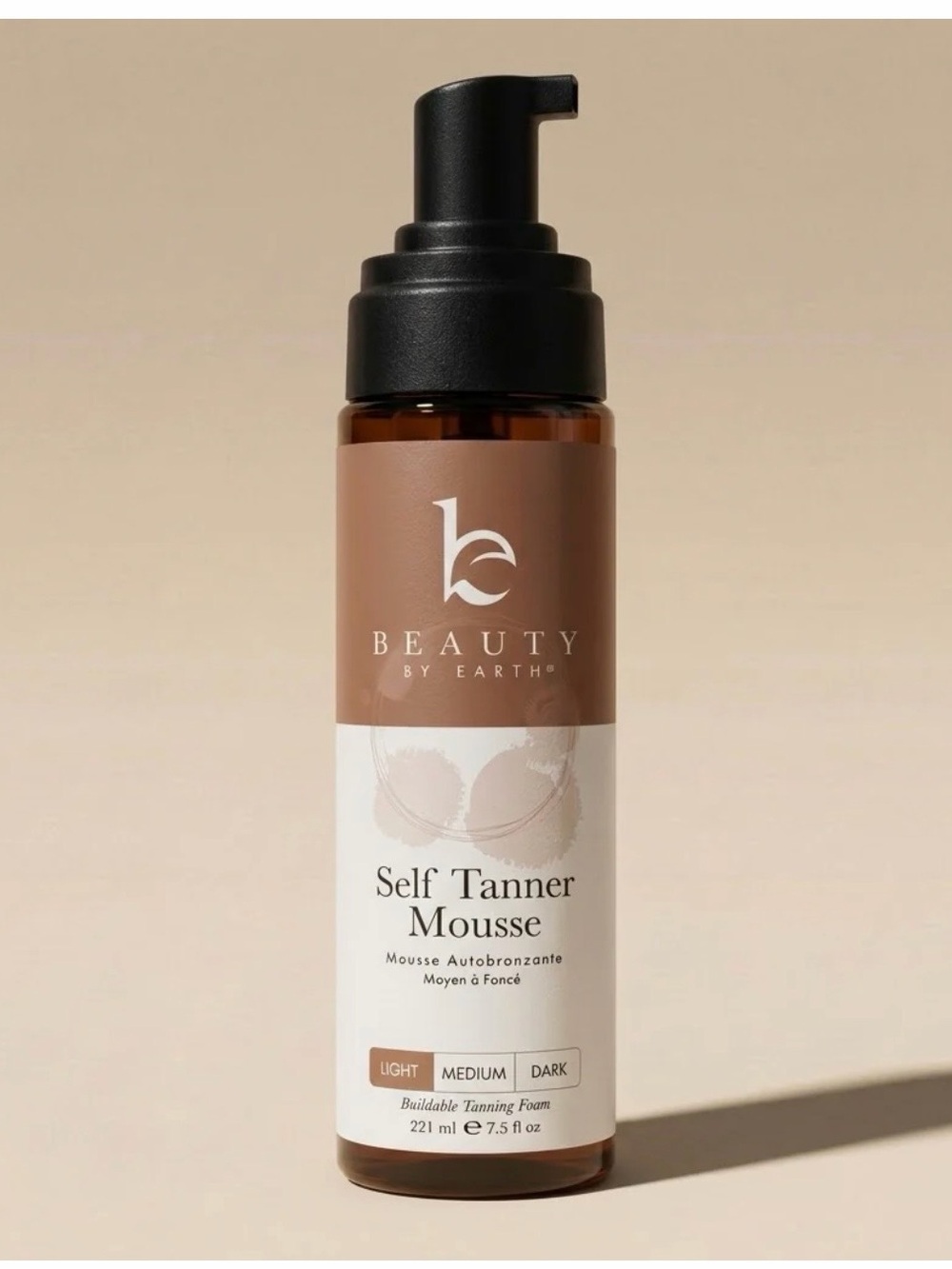 Beauty by Earth Self Tanner Mousse Clear Quick-Drying Aloe Vera Body 7.5oz